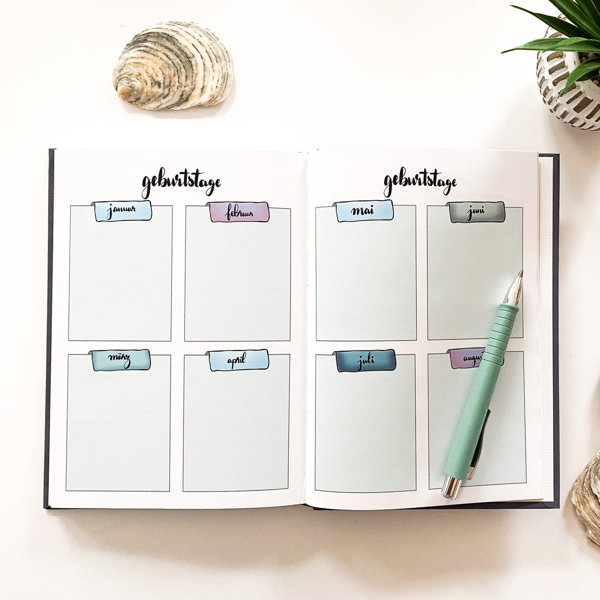 Bullet Journal im Handlettering Design