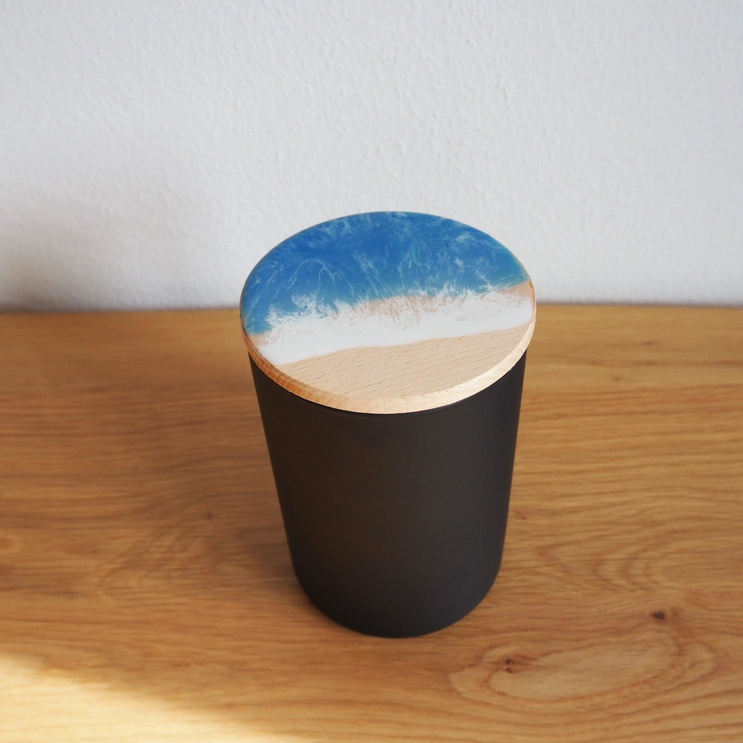 Vorratsglas Schwarz mit Holzdeckel