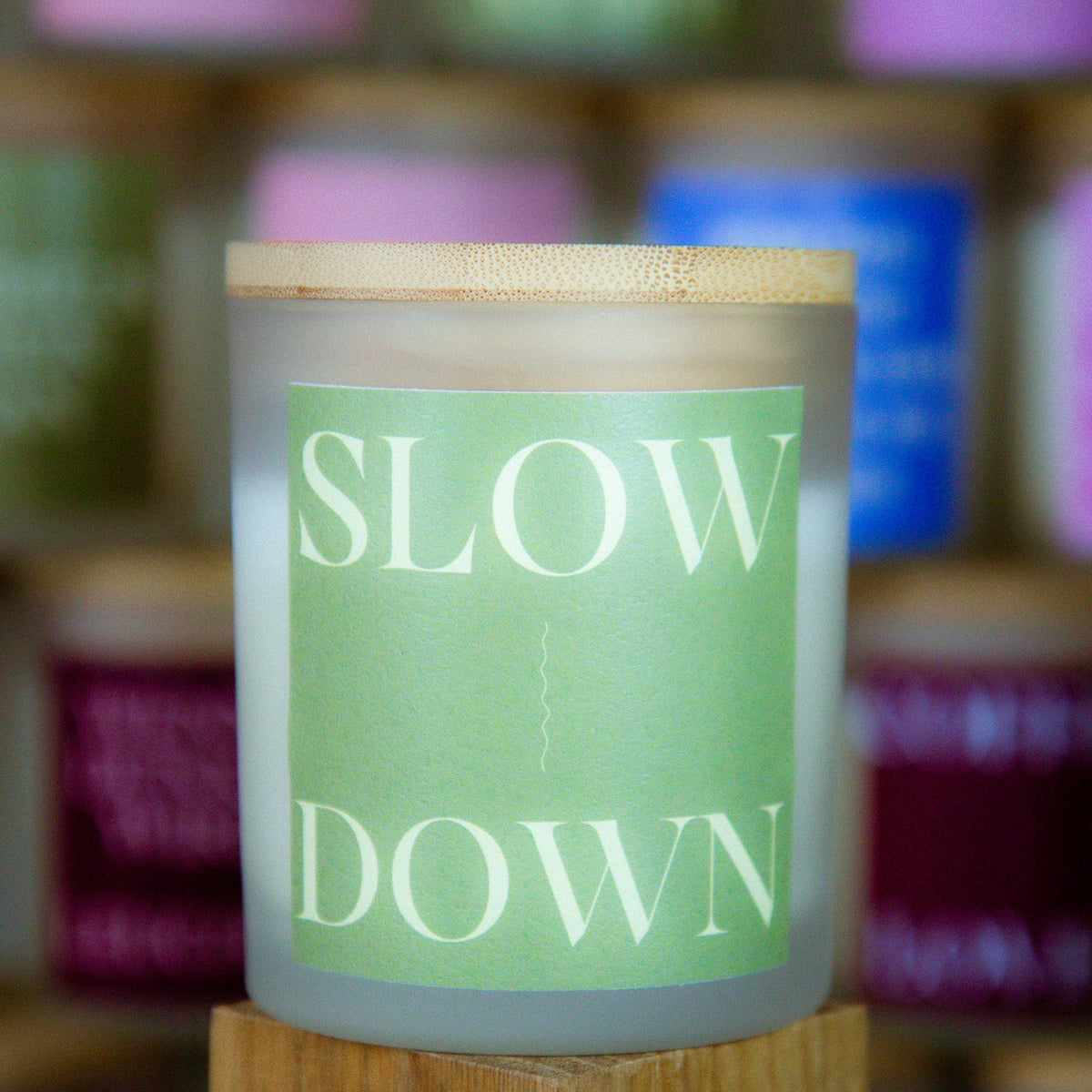 Slow Down - Duftkerze mit Spruch