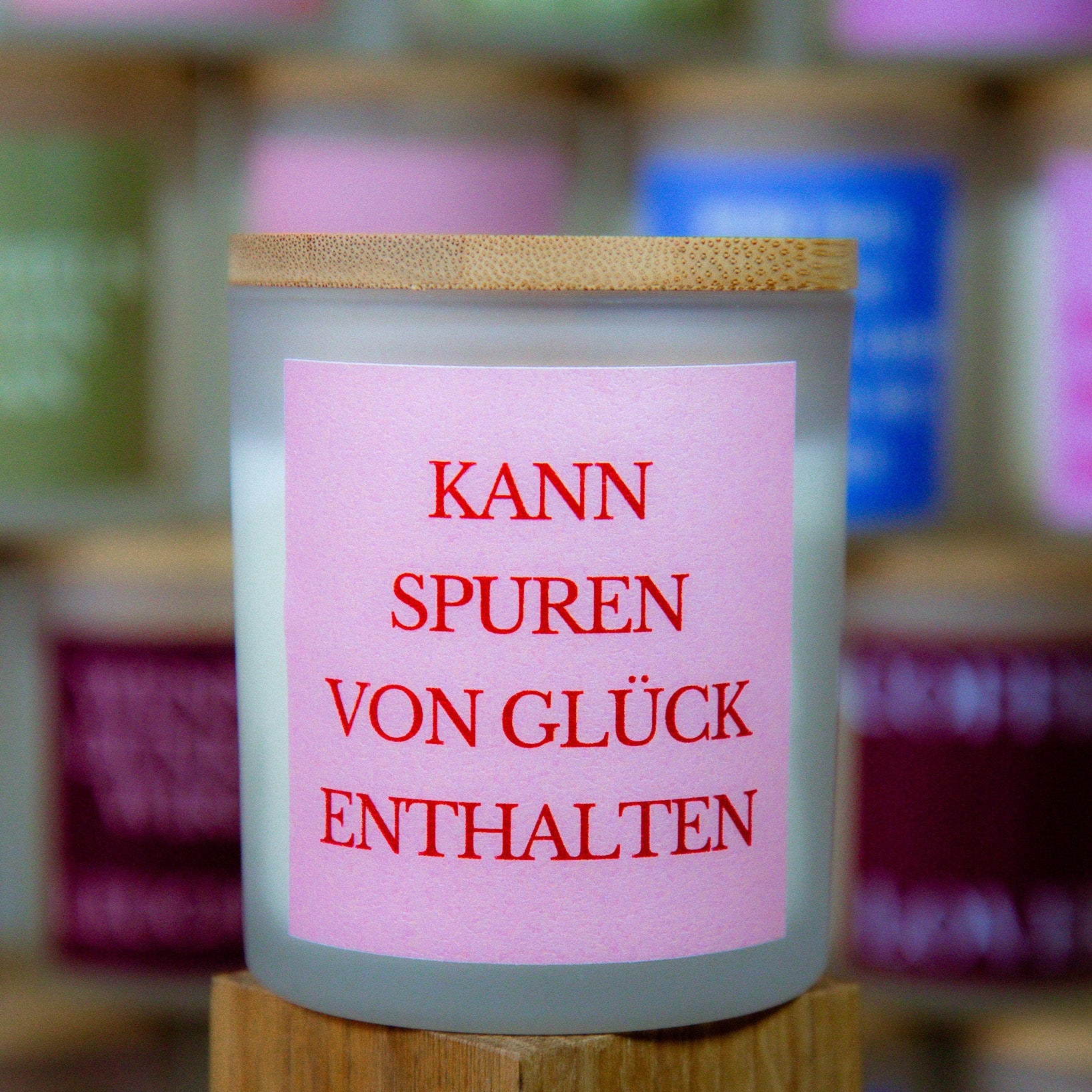 Spuren von Glück - Duftkerze mit Spruch