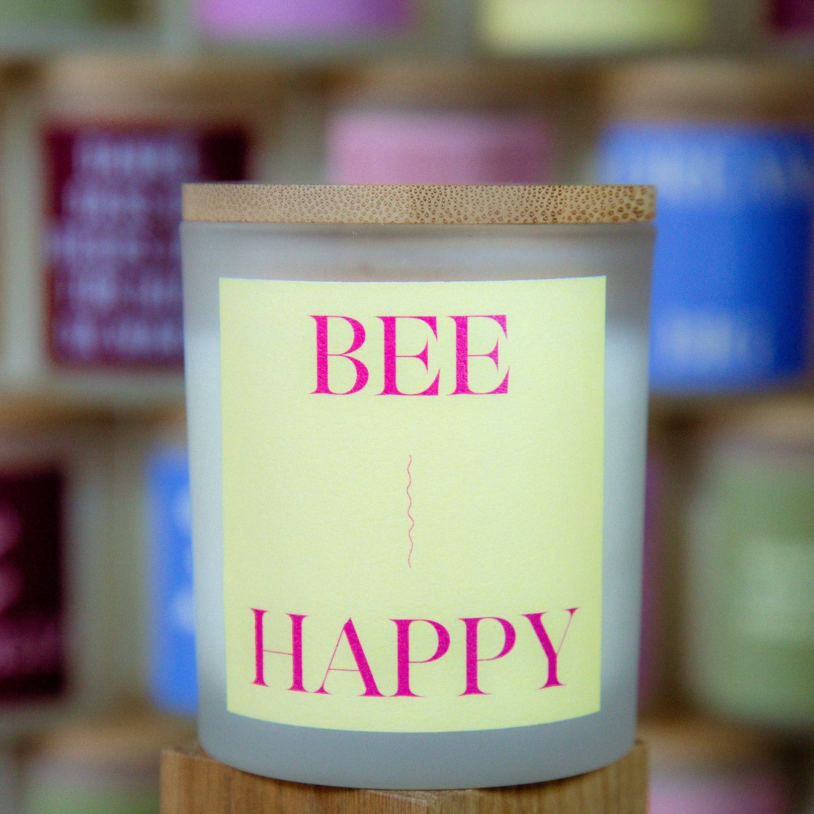 Happy Bee - Duftkerze mit Spruch