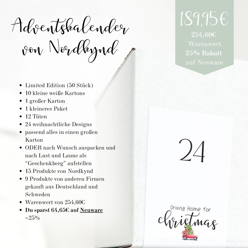 Adventskalender von Nordkynd (Limited Edition, nur 50 Stück) Versand 24. November