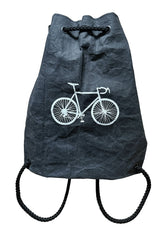 Rucksack / Turnbeutel mit Rennrad - waschbares Papier