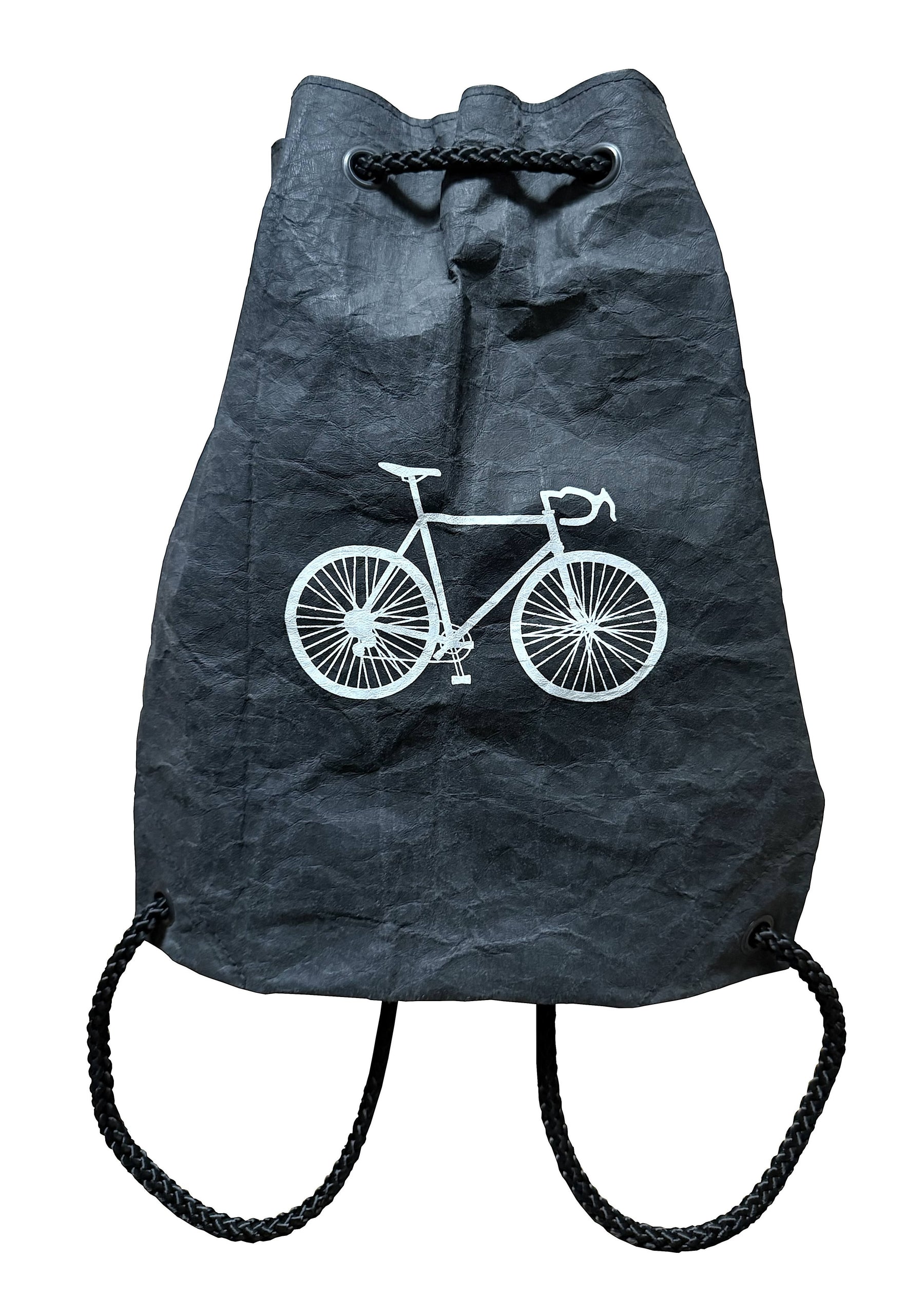 Rucksack / Turnbeutel mit Rennrad - waschbares Papier